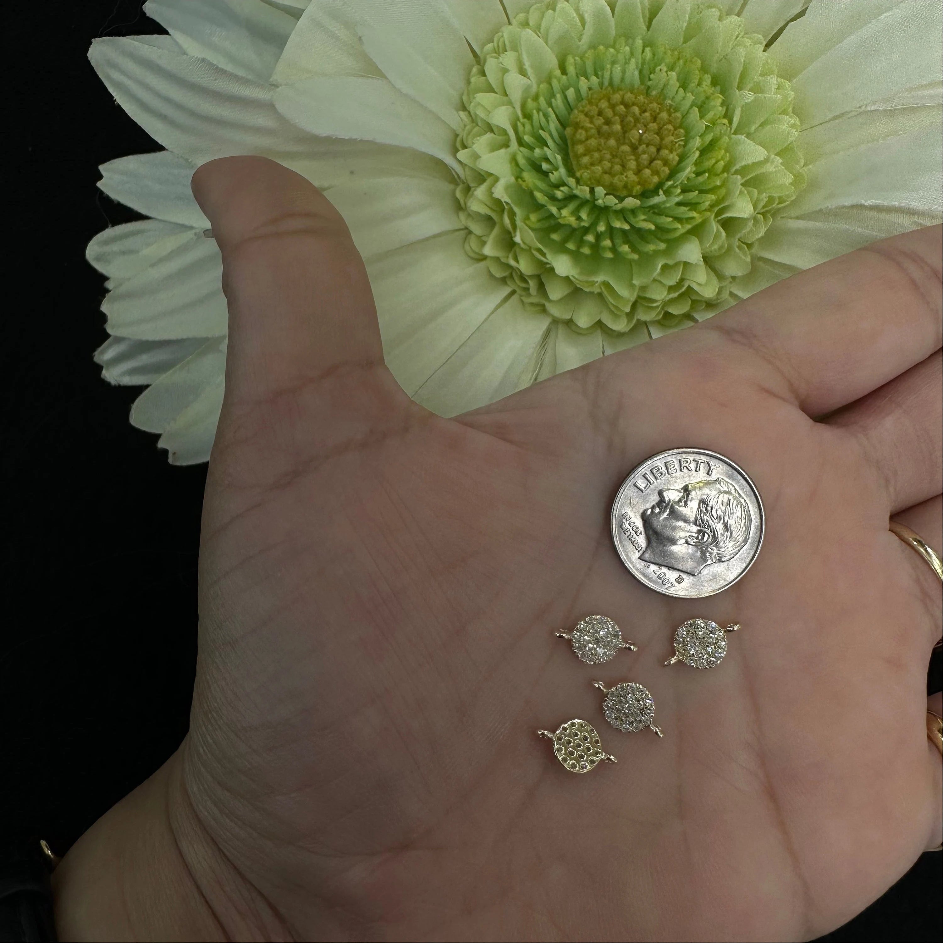 Diamond Disc Charm Connector 6mm