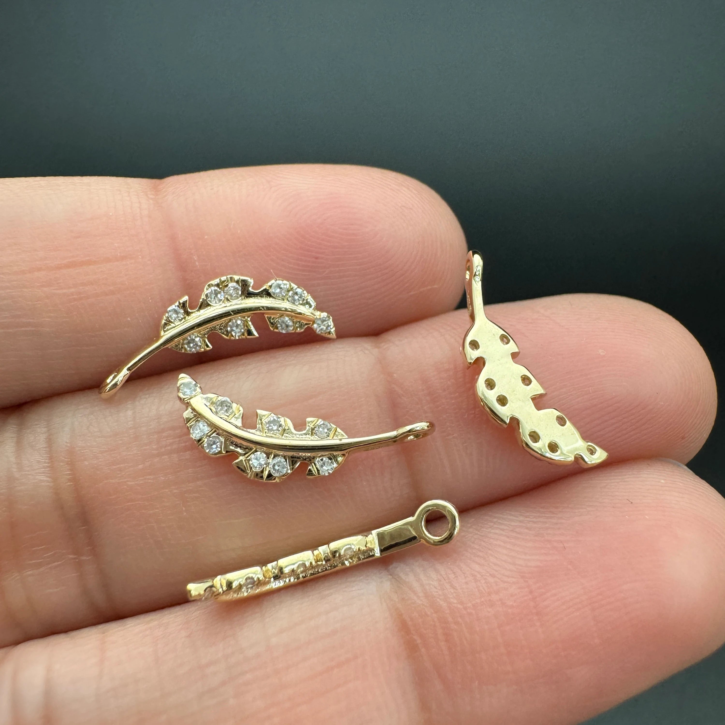 Diamond Leaf Charm