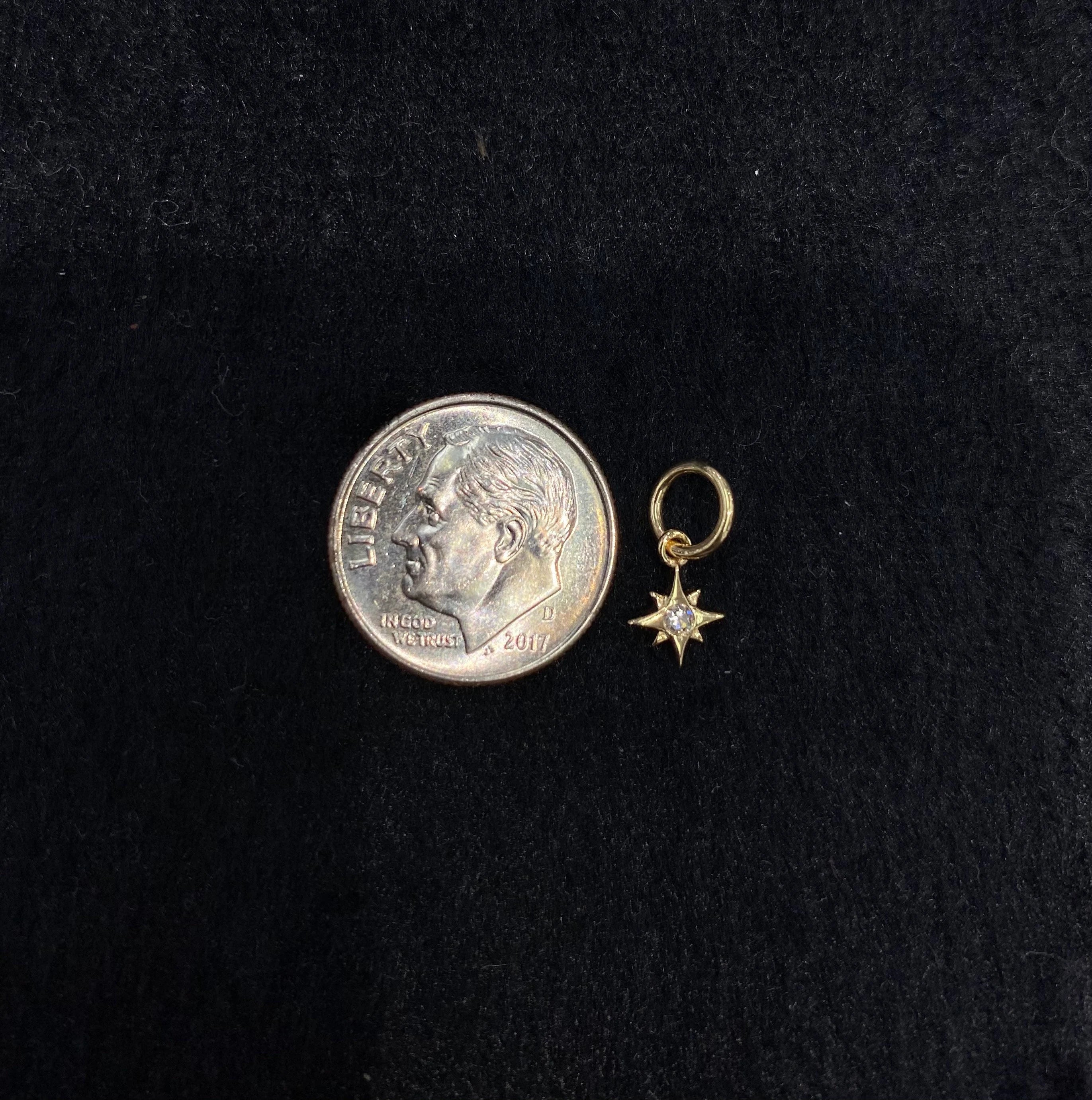 Diamond Star Charm 5x6mm