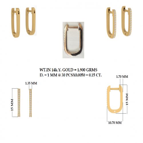 Diamond U Shaped Earrings