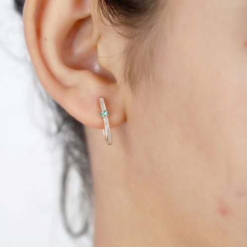 Blue Sapphire Hoop Earrings