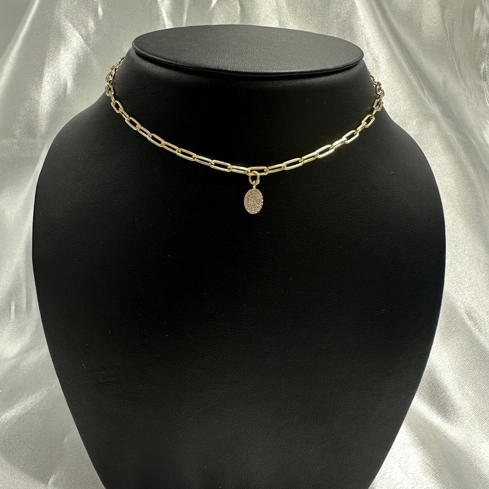 Diamond Oval Charm