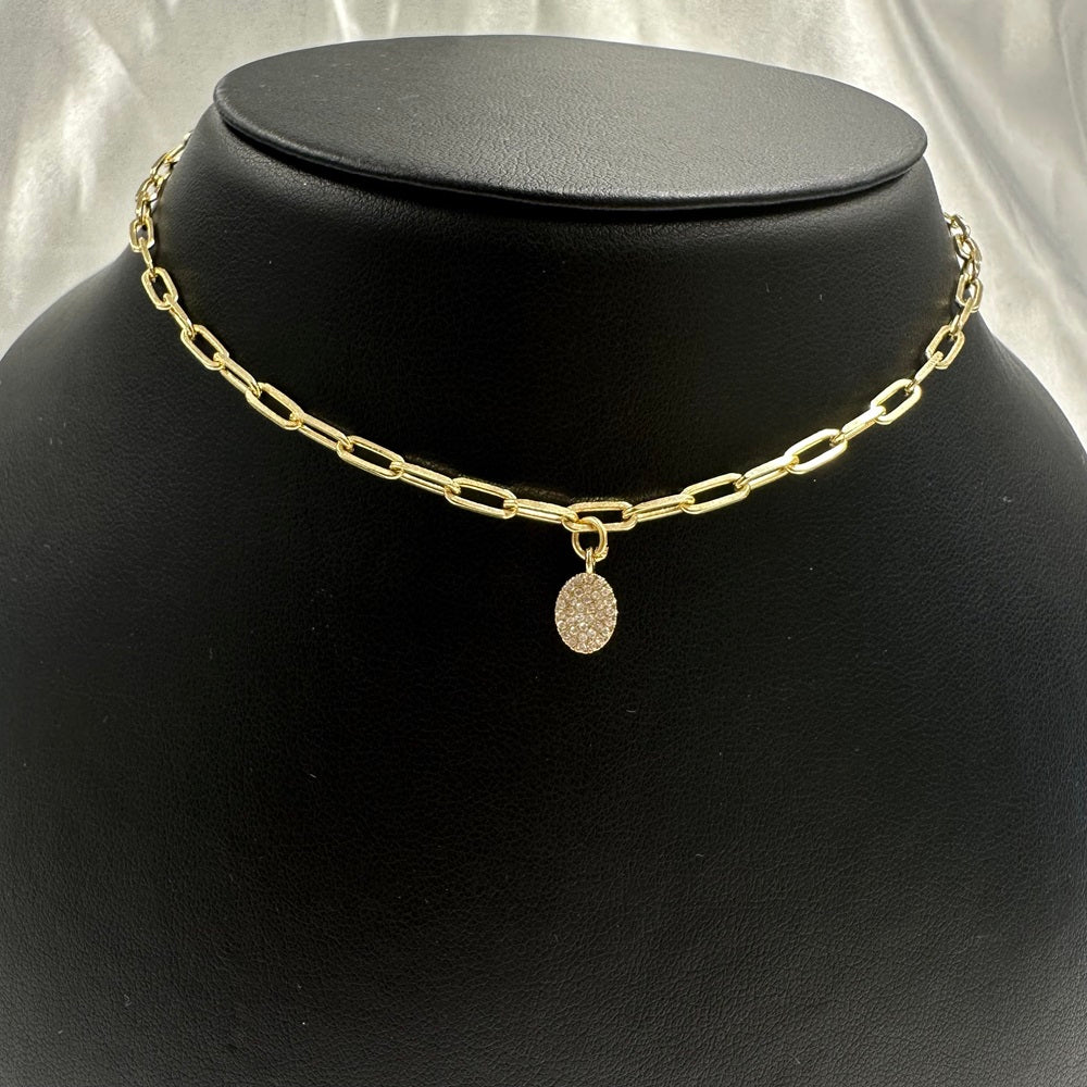 Diamond Oval Charm