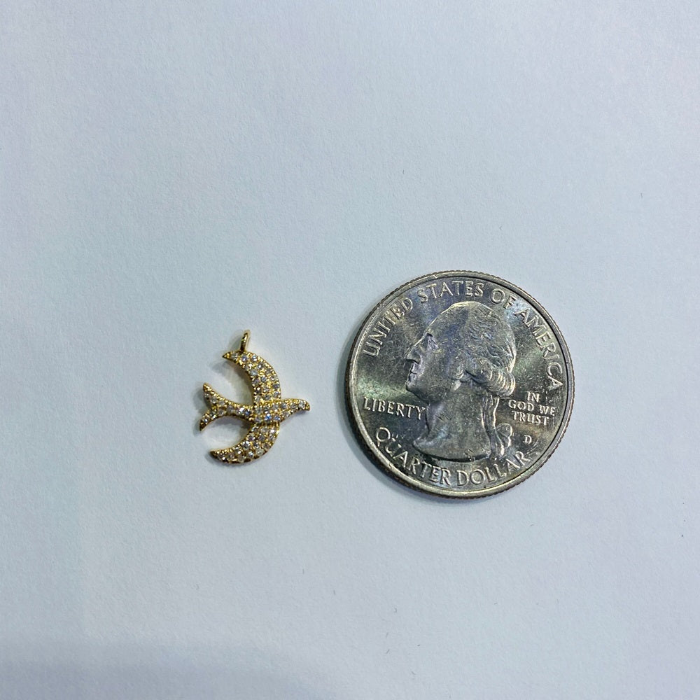 Diamond bird charm