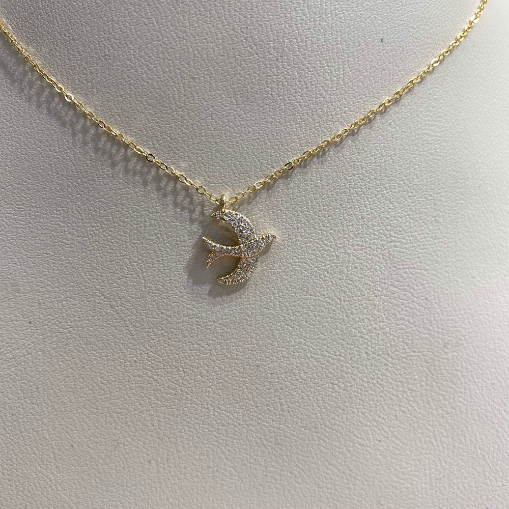 Diamond bird charm