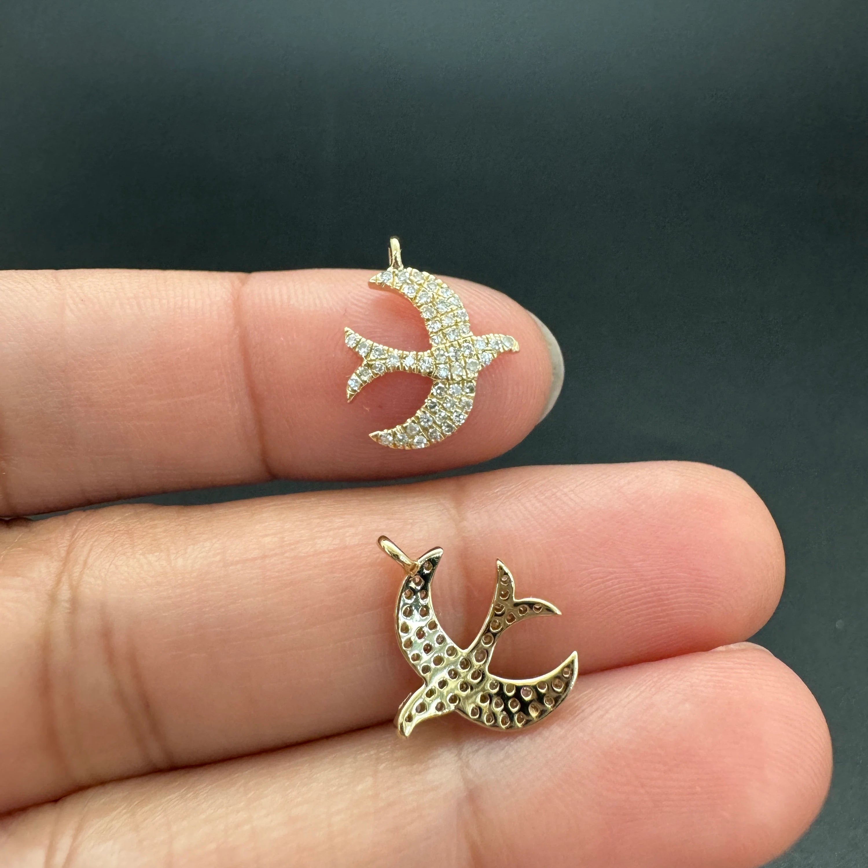 Diamond bird charm