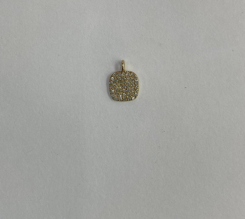 Square diamond disc pendant