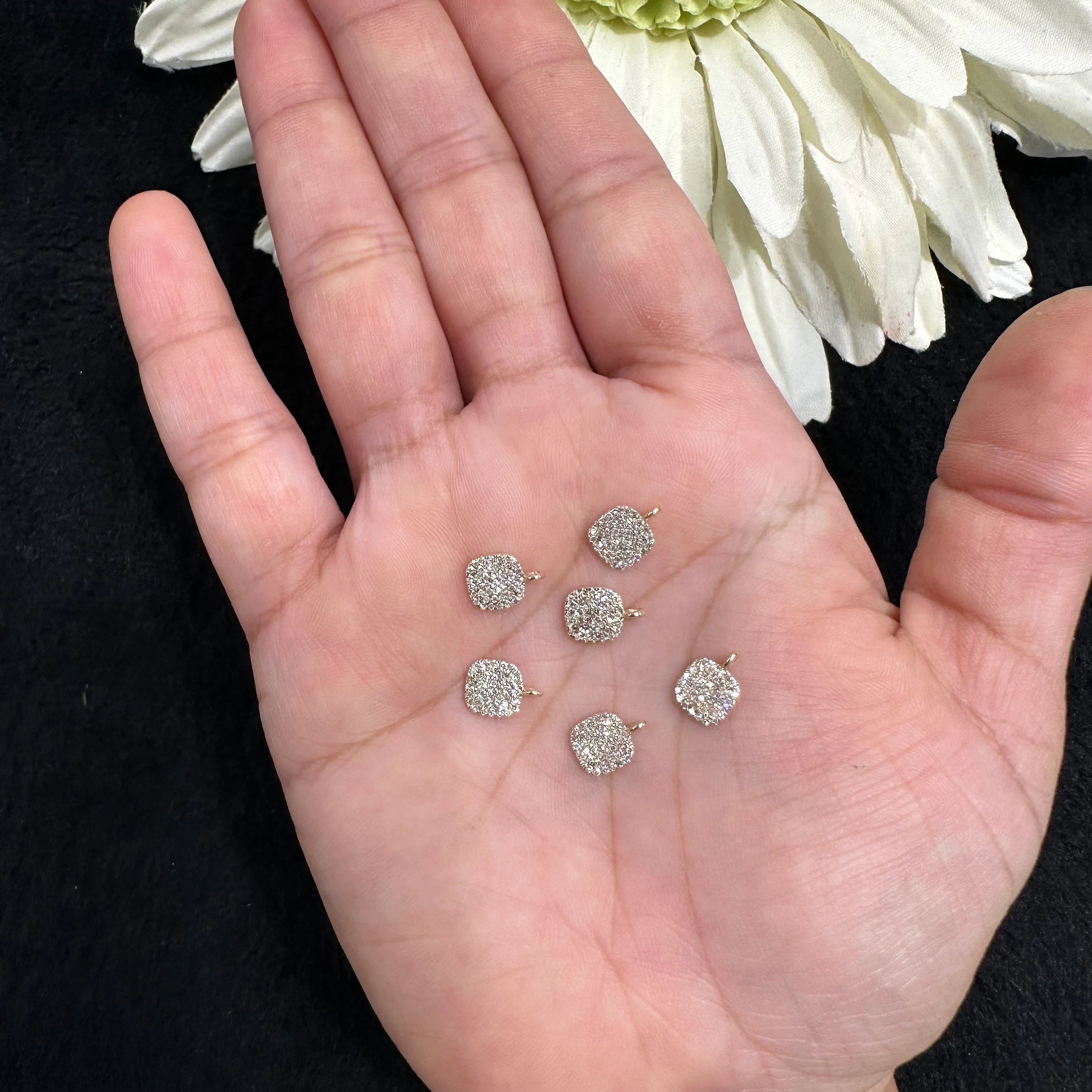 Square diamond disc pendant