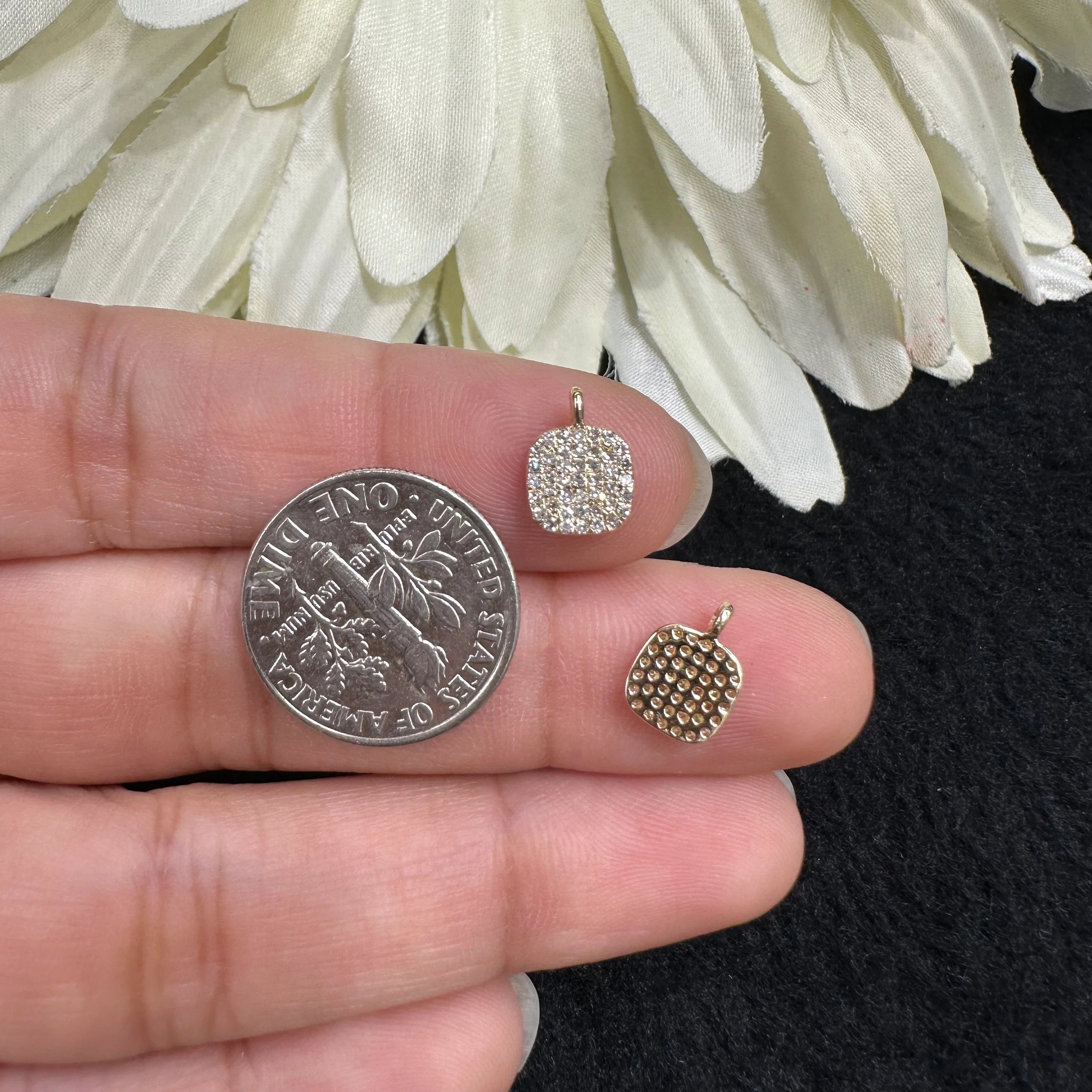 Square diamond disc pendant