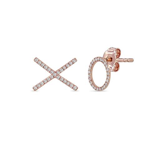 XO Diamond Ear Studs