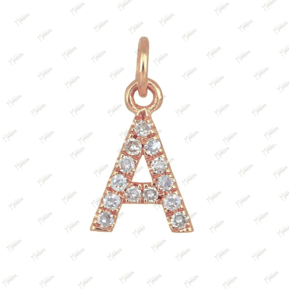 Diamond Charm Letter "A" 5.40x6.50mm