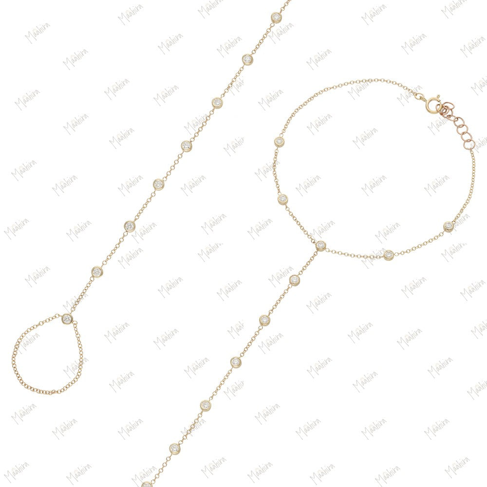 Minimalist Diamond Ring Bracelet set