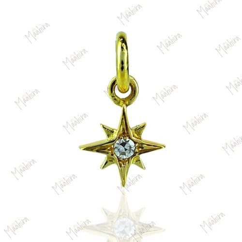 Diamond Star Charm 5x6mm