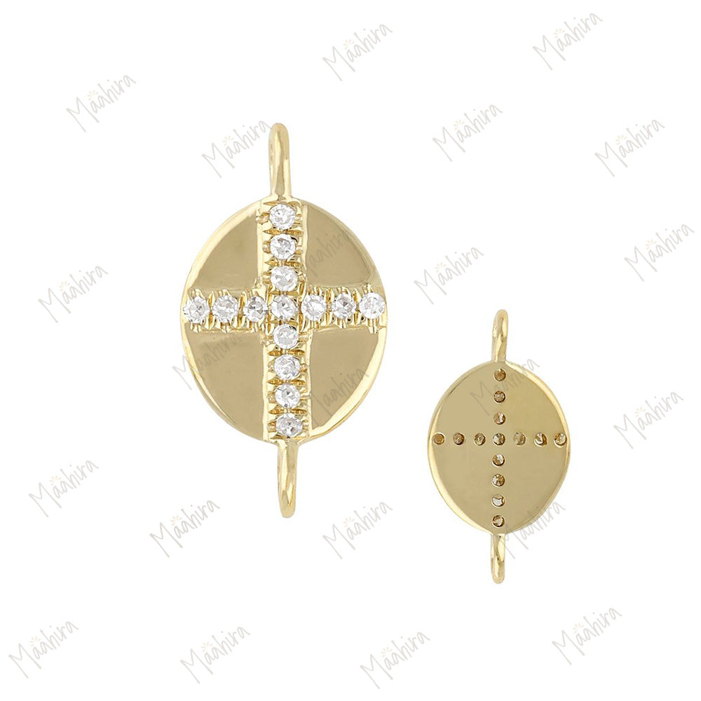 Diamond Cross Inlay Connector 6.5x10mm