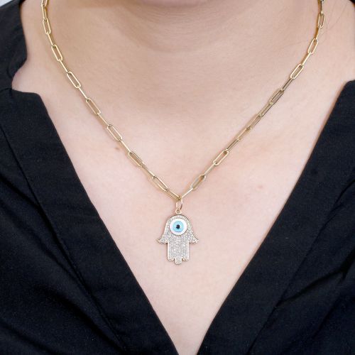 Diamond Paved Hamsa Hand Charm