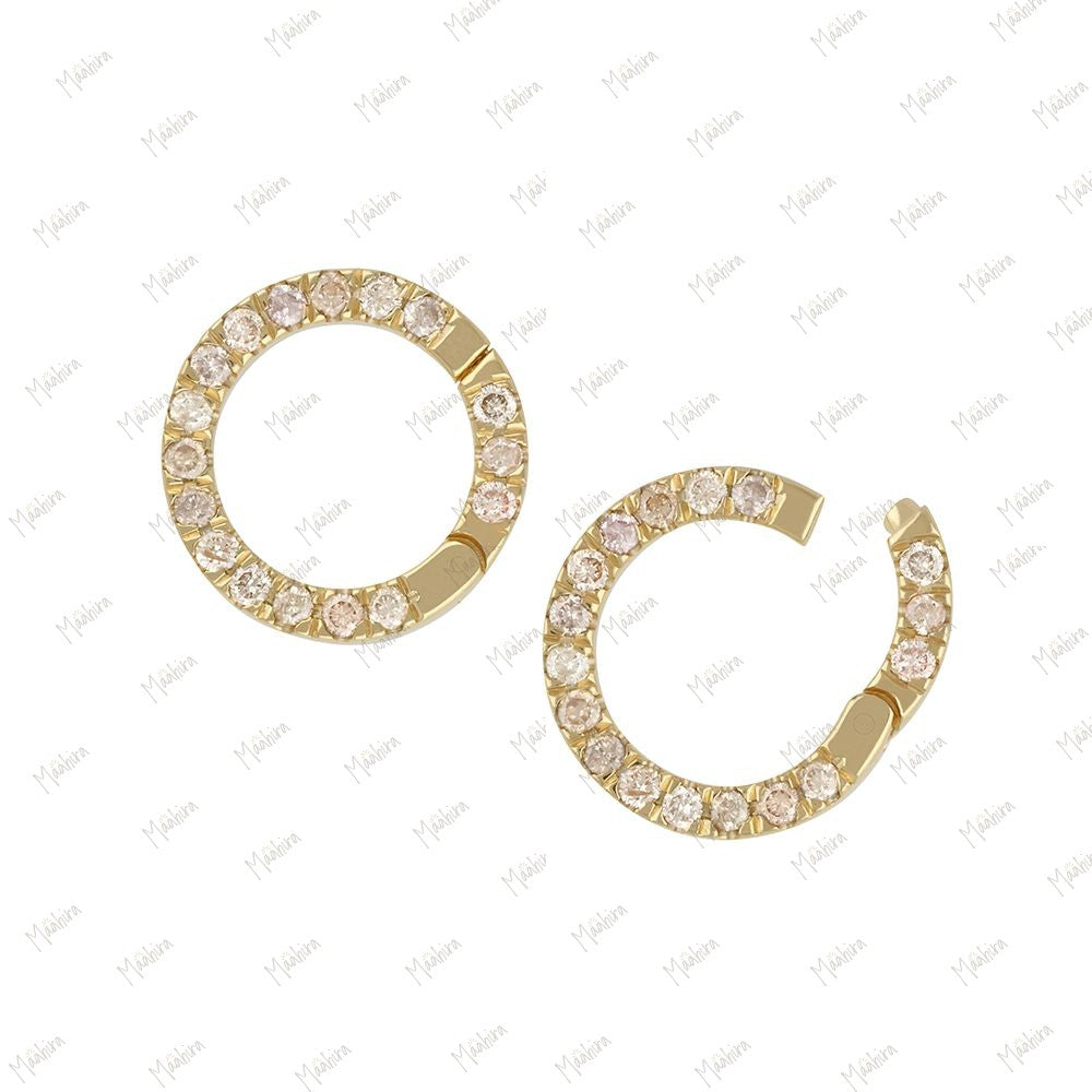 Diamond Round Clicker Charm Enhancer Open Close Ring 12mm