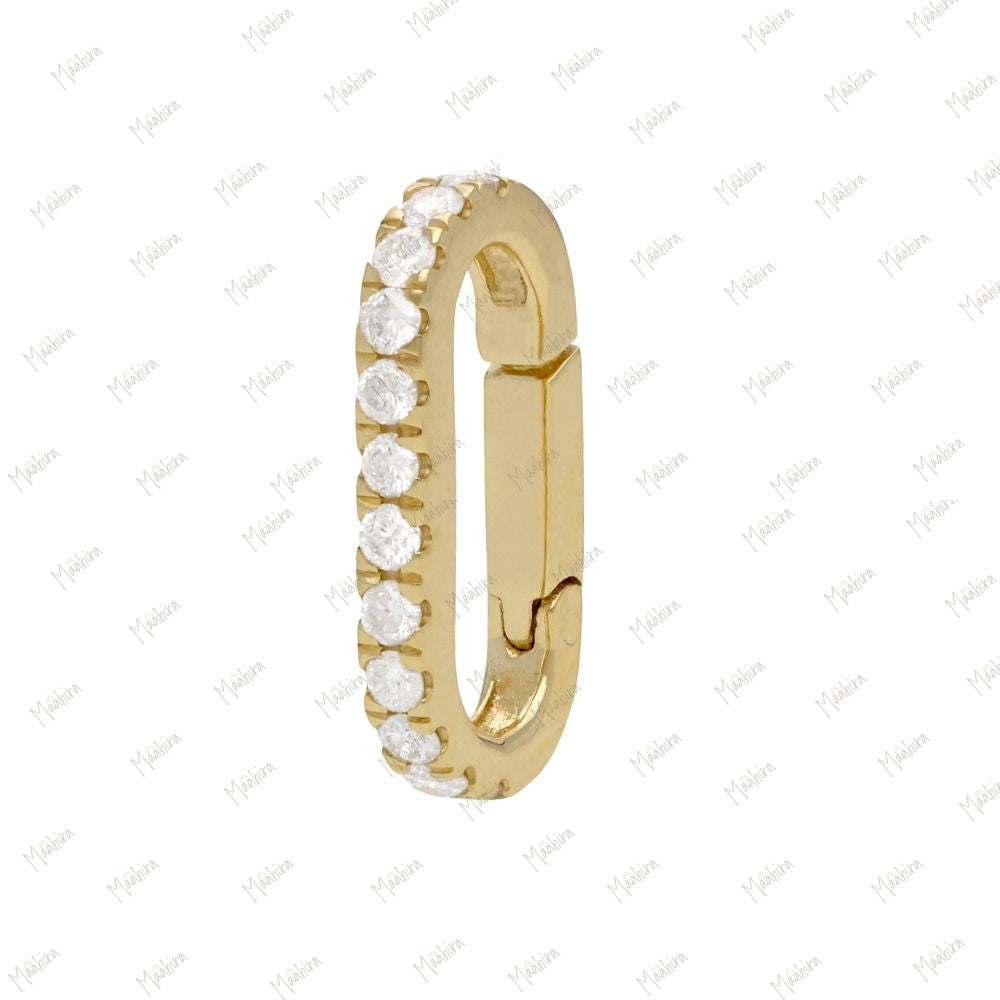 Rectangle Diamond Clicker Charm Enhancer 7x14mm