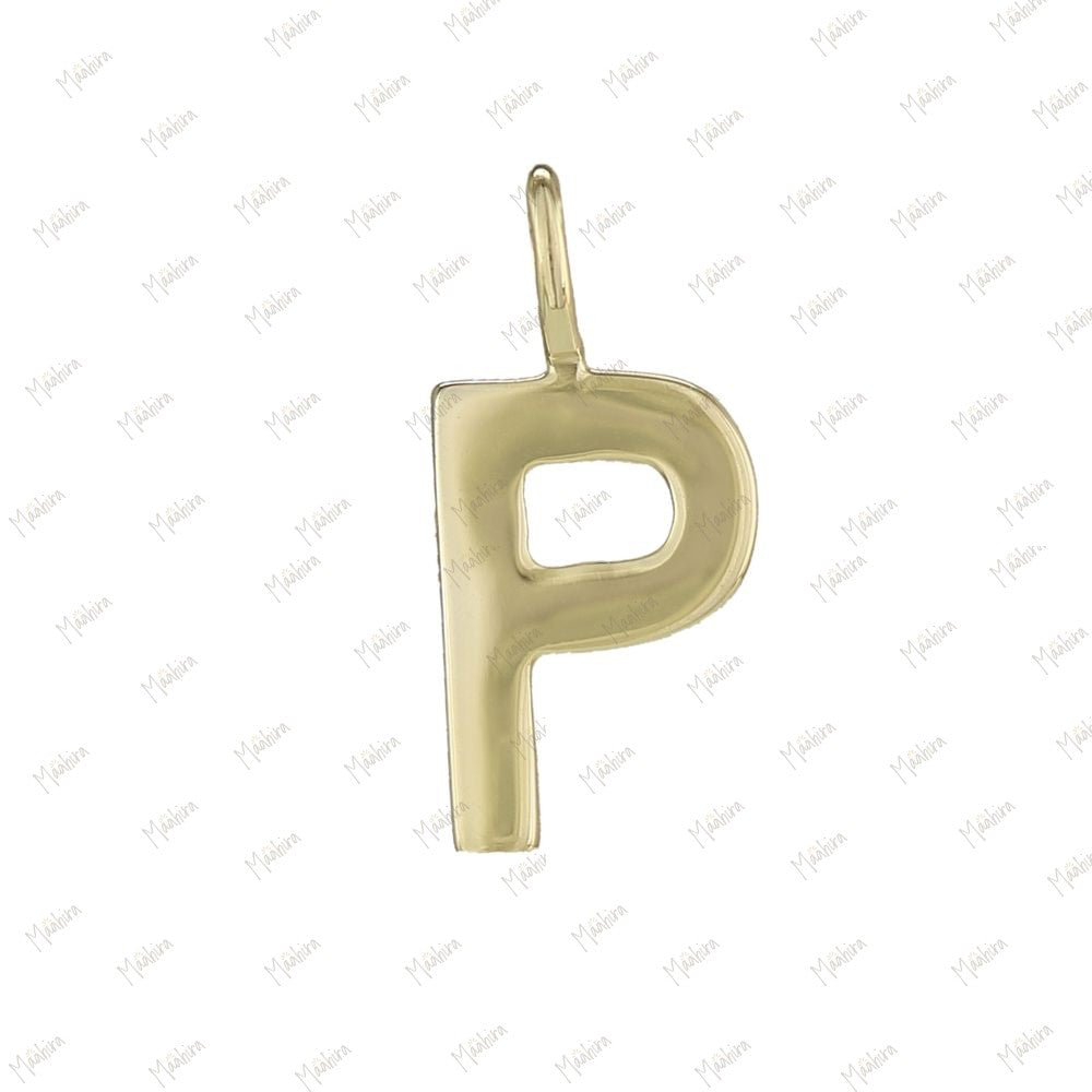 Solid Gold Letter Charm C 8mm (JR 3mm)