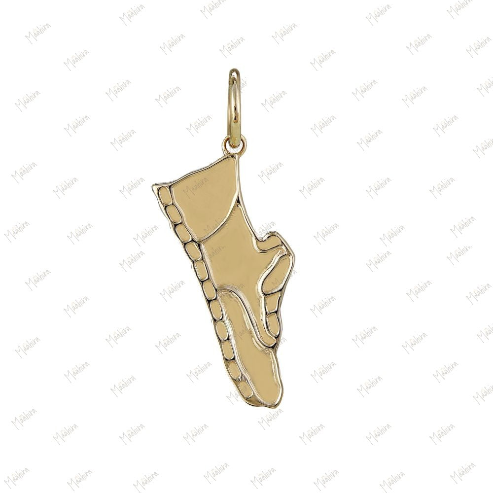 Solid Gold Shoe Charm 9x20mm