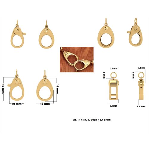 Solid Gold Handcuff Charm