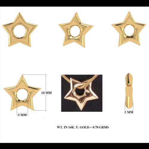 Hollow Star Charm 10mm
