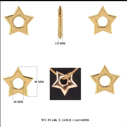 Hollow Star Charm 30mm