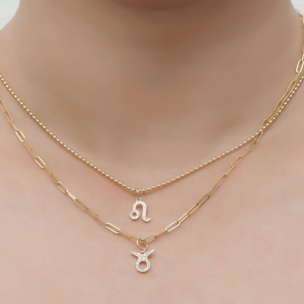 Diamond Leo Zodiac Sign Charm 8mm