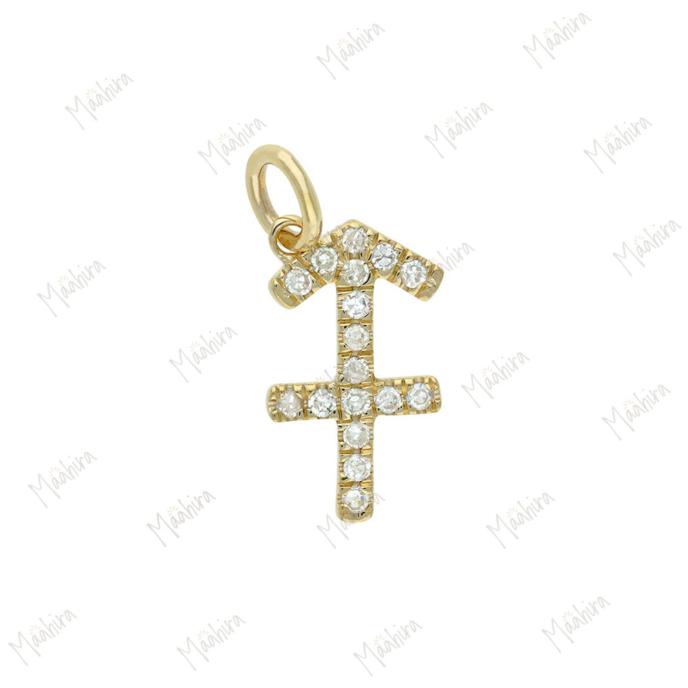 Diamond Aries Zodiac Charm 9mm