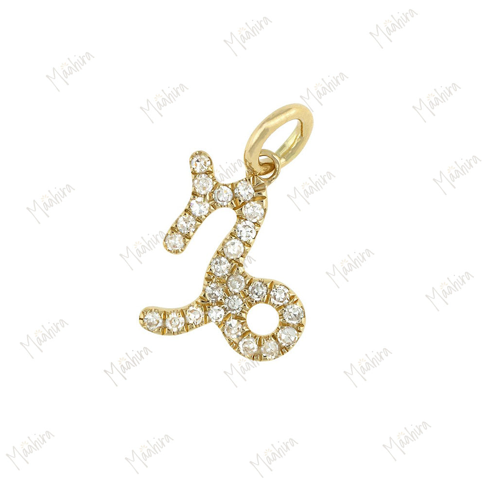 Diamond Aries Zodiac Charm 9mm