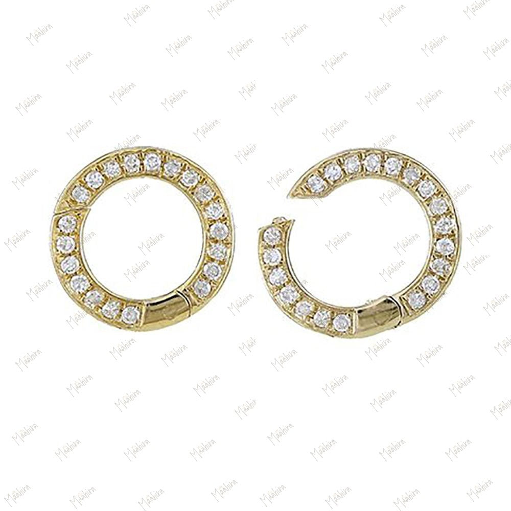 One Side Diamond Round Clicker Charm Connector Enhancer 11mm