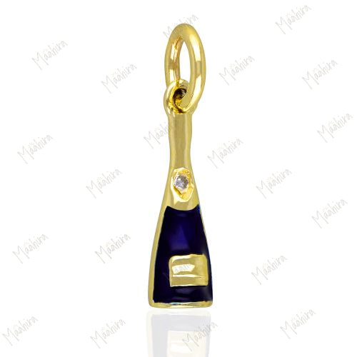 Diamond Champagne Bottle Charm