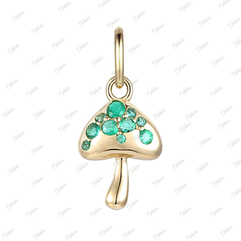 Diamond Mushroom Charm 10.3x7.75mm