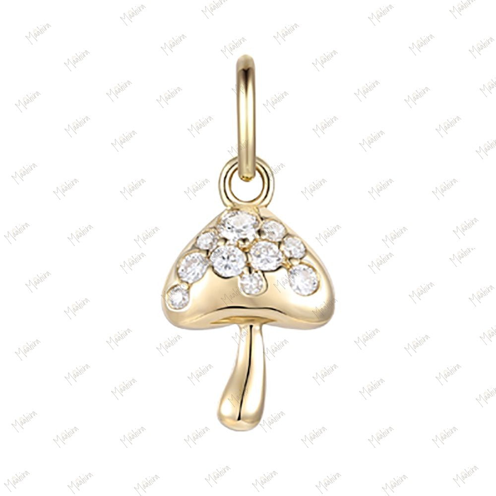 Diamond Mushroom Charm 10.3x7.75mm