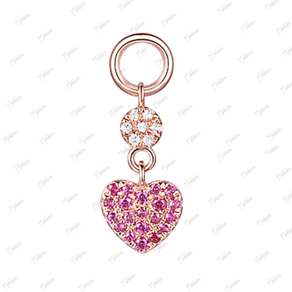 Diamond Disc & Emerald Heart Charm