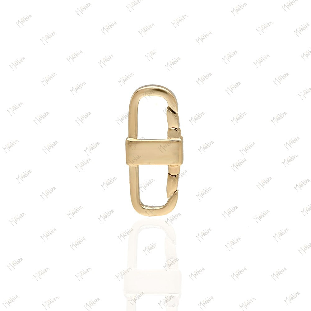 14K Yellow Gold Two Side Spring Lock 7.20x19.30mm