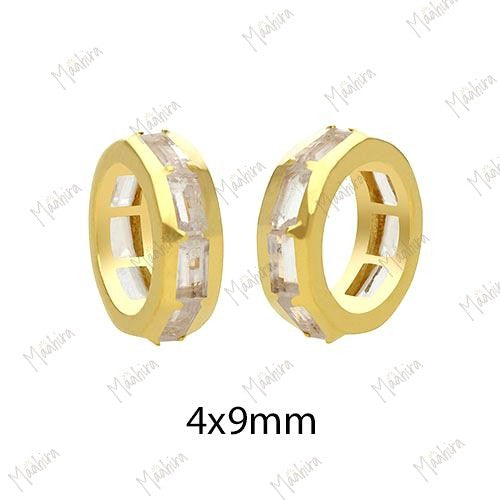 Minimalist Rainbow Moonstone Roundel/Rondelle 4x9mm