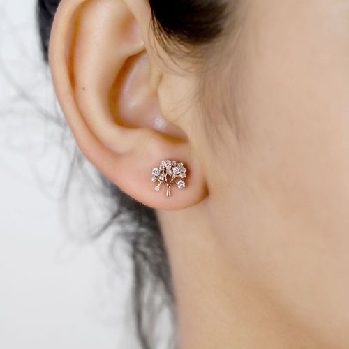 Diamond Tree Studs 8.5x9mm