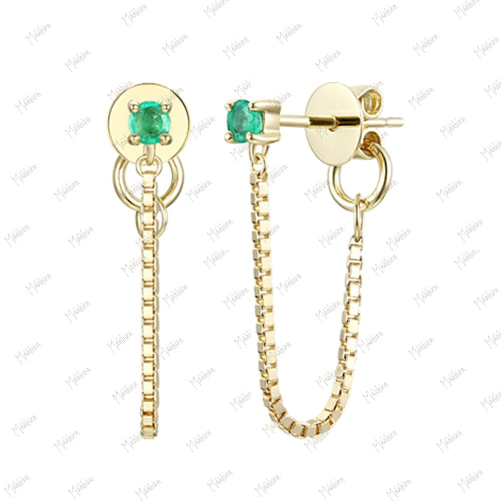 Diamond Chain Earring of 2mm Diamond and 1.35" Chain