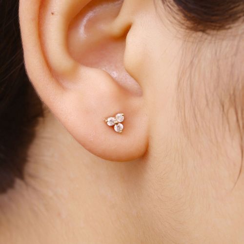 Tri-Petal Diamond Ear Tops