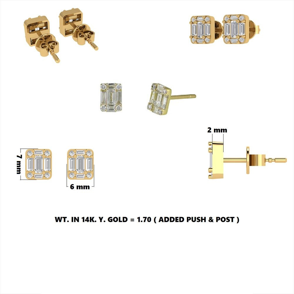 Baguette studs