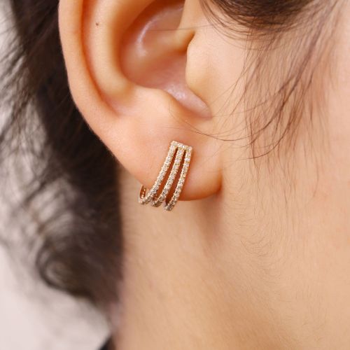 Jacket Style Gold Earrings