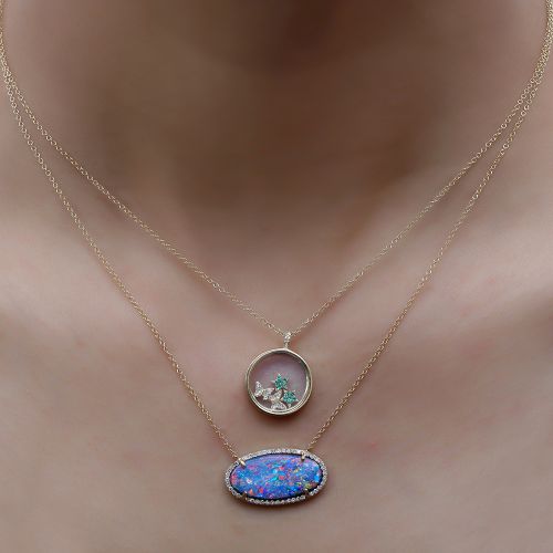 Emerald Butterflies Shaker Pendant Chain