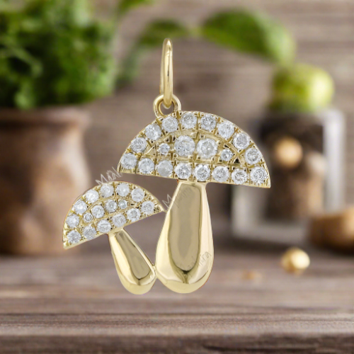 2 Mushrooms Charm Necklace