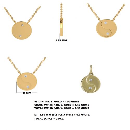 Yellow Gold Diamond Ying-Yang Pendant