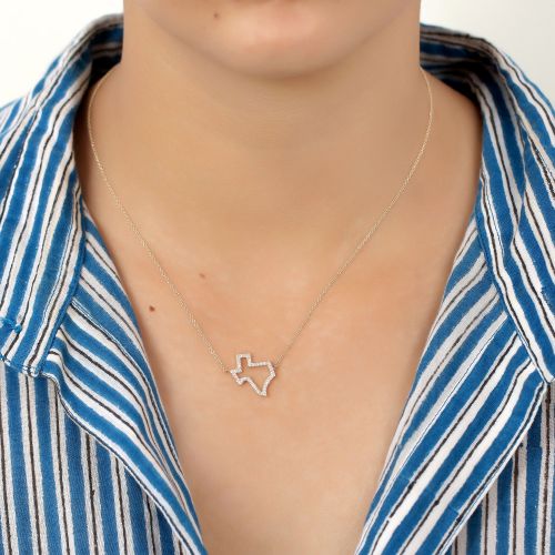 Diamond Texas Map Necklace