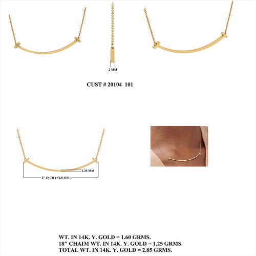 Long Curve Bar Necklace