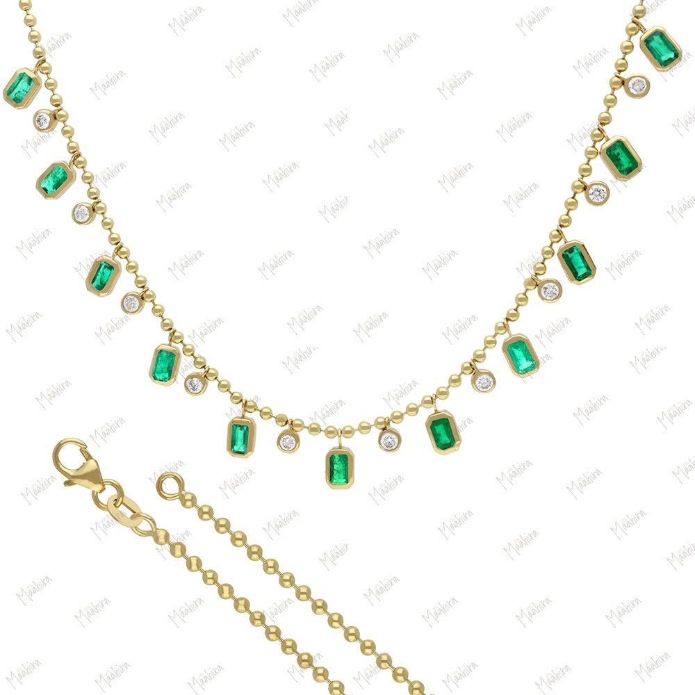 Diamond Emerald Necklace