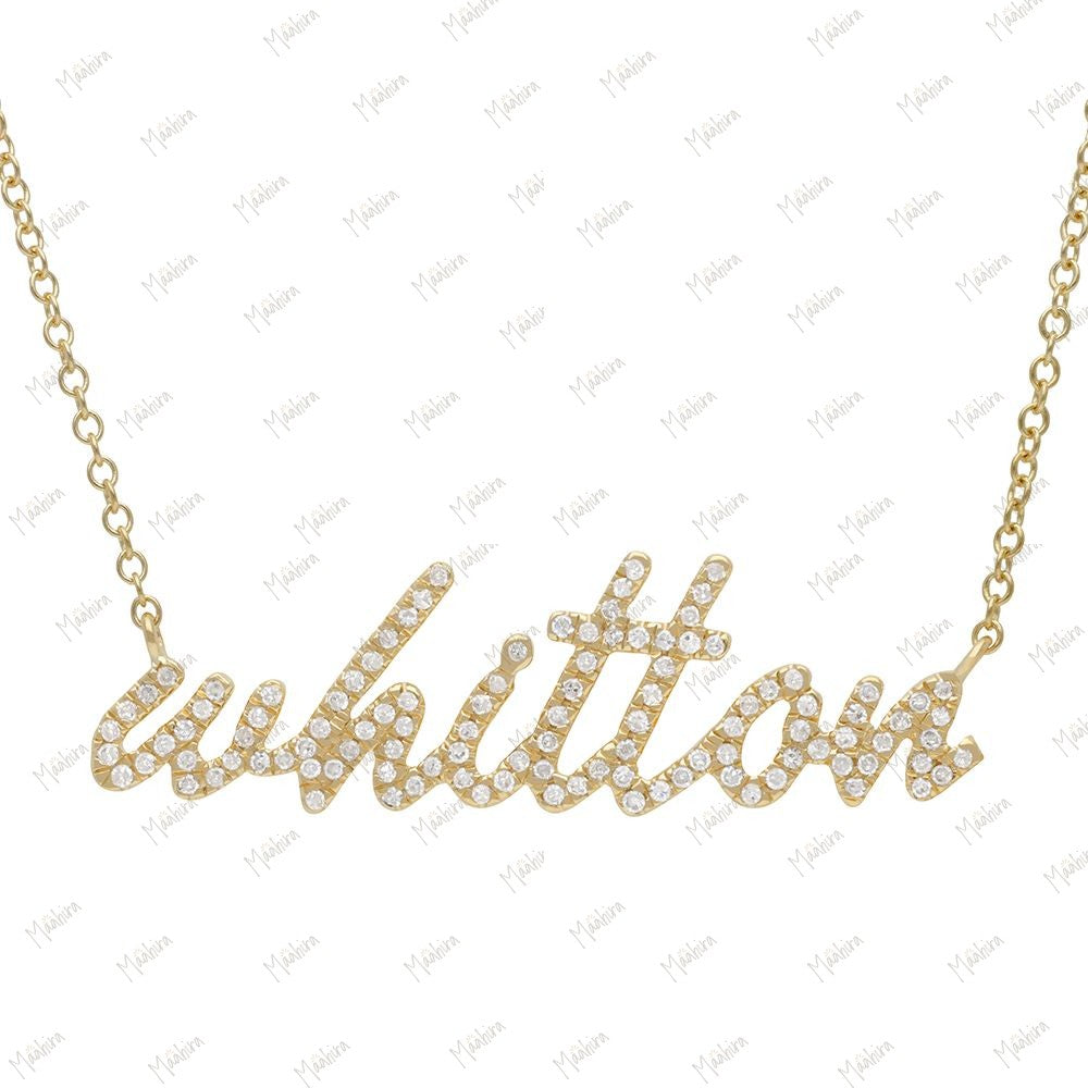 Diamond Personalized Whitton Name Necklace