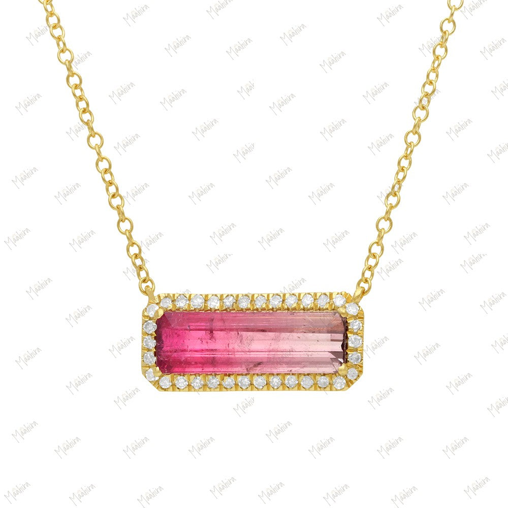 Diamond Bio Tourmaline Necklace