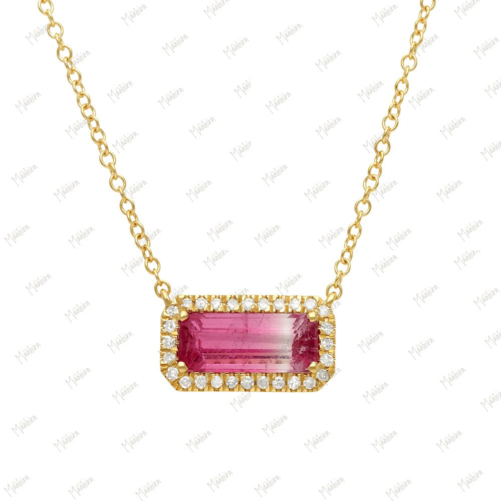 Diamond Bio Tourmaline Necklace